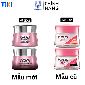 Hình ảnh Review (Mẫu mới) Bộ Đôi Kem Dưỡng Da Ngày Và Đêm Trắng Hồng Rạng Rỡ Pond's White Beauty (45g)