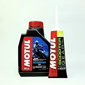 Motul Scooter 10W40 800ml tặng Motul Gear Oil 80W90 120ml nhớt hợp số nhớt máy xe tay ga