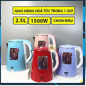 Ấm Siêu Tốc Đun Nước Thái Lan Jiplai 2 Lớp Bình 2.5 Lít Chống Nóng Chống Giật Bảo Hành 12 Tháng Tự Động Ngắt Khi Sôi