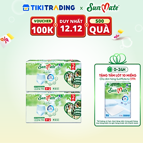 Combo 2 Tã quần SunMate siêu mềm mại G1 mới size L-16+2 miếng