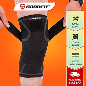 Hình ảnh Review Bó gối, băng gối thể thao GoodFit dày dặn co giãn 4 chiều, bó gối bóng chuyền kèm dây quấn trợ lực chắc chắn GF511K