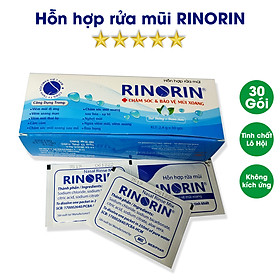 Hộp 30 gói hỗn hợp xúc họng, rửa mũi thương hiệu Rinorin - Đa dụng