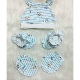 SET MŨ ĐỘI ĐẦU - BAO TAY - BAO CHÂN CHO BÉ SƠ SINH