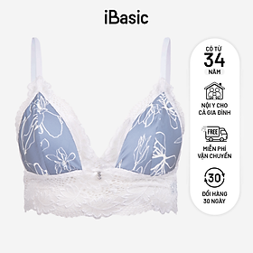 Áo ngực bralette mút mỏng ren họa tiết orchid iBasic BRAY095