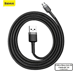 Cáp sạc Baseus Cafule Micro USB hỗ trợ cho các dòng Androi, sạc nhanh 2.4A dài 1m dây bọc dù chống đứt