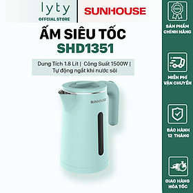 Mua  Hàng Chính Hãng   Ấm Siêu Tốc Inox 2 Lớp Sunhouse SHD1351 1.8 Lít - Bảo Hành 12 Tháng Toàn Quốc