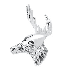 2-7pack Mens Silver Antler Deer Reindeer Elk Stag Head Collar Brooch Pin Xmas