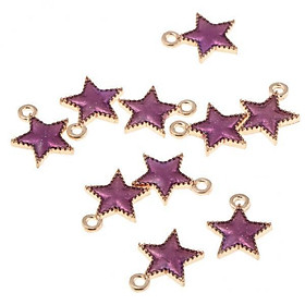 2X Pack of 10 DIY Multicolor Star Pendants Beads for Making Earrings Purple