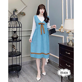 Váy bầu thu đông new màu dài tay max xinh , size 40 -70kg
