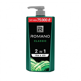 Tắm gội 2 trong 1 Romano Classic cổ điển lịch lãm phiên bản Deluxe nhanh chóng tiện dụng 900gr