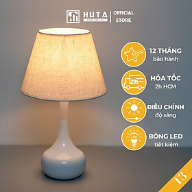 Đèn Ngủ Để Bàn HUTA Light For Life T3 Tăng Giảm Điều Chỉnh Độ Sáng, Thép, Trang Trí Phòng Ngủ