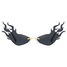 Fire Flame Sunglasses Punk Sun Glasses Party Club Eyewear Streetwear Black