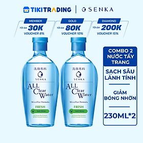 Combo 2 Nước tẩy trang Senka A.L.L.Clear Water Fresh 230ml