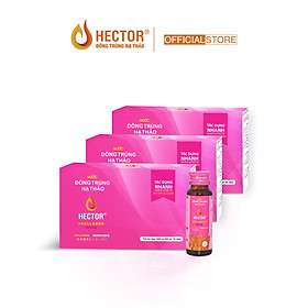 Bộ 3 Hộp 10 Chai Nước Uống Đông Trùng Hạ Thảo HECTOR Collagen chống lão hóa da cấp ẩm (30x50ml)