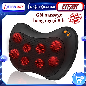 Gối massage đa năng CTFAST 016: Máy mát xa toàn thân nhiệt hồng ngoại 3D mô phỏng bàn tay con người - Chuyên sâu giảm đau cổ, vai, gáy, lưng..Dễ dàng sử dụng tại nhà, văn phòng, ô tô - Quà tặng ý nghĩa cho người thân