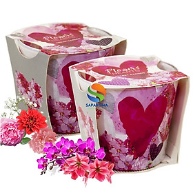 Combo 2 ly nến thơm tinh dầu Bartek Flowers' Hearts 115g - hoa păng xê, nến trang trí, thơm phòng, thư giãn, hỗ trợ khử mùi