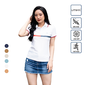 LAROMA Áo Polo nữ phối ngực | Vải Coolmax làm mát