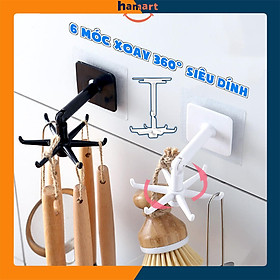 Mua Giá Treo Đồ Nhà Bếp Móc 6IN1 XOAY 360° Nhà Tắm Đa Năng Kèm Miếng Dán Tường Siêu Dính