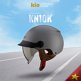 Mũ Bảo Hiểm Nửa Đầu Kio SafeStyle Metro KN10K, Kính Âm Phủ Nano Chống Tia UV, Lưỡi Trai, Thông Gió - Xanh mint (nhám)