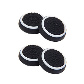 2 Pairs Game Joystick Thumbstick Caps for Sony PS4 Controller Black + White