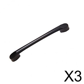 3xSimple Style Matte Black Furnishing Decor Metal Door Drawer Pull Handle Knob