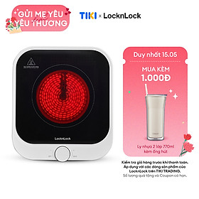 Bếp hồng ngoại mini Locknlock Mini infrared cooker EJI136IVY - Phù hợp tất cả loại nồi có đường kính 14cm - Mặt bếp bằng kính - Tự động tắt - 220V, 50Hz, 