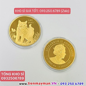 10 XU - Tiền Xu Hình Con Mèo Úc Vàng phát hành Tết 2023