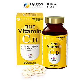 Viên uống Vitamin C&D FINE JAPAN chống suy nhược cơ thể lọ 60 viên (30 ngày)