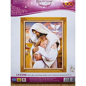 Mua Tranh thêu chữ thập tình yêu của chúa LV3296 - 43 x 51 cm - chưa thêu