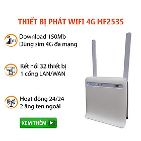 Mua BỘ PHÁT WIFI 4G ZTE MF253S - TẶNG KÈM 2 ANGTEN WIFI - HÀNG CHÍNH HÃNG