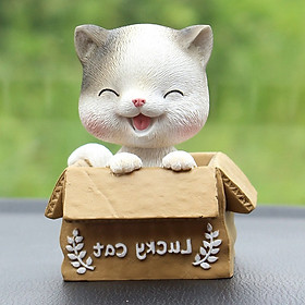 Decor mèo lucky cat dễ thương trang trí taplo ô tô, phụ kiện xe hơi sáng tạo, hoặc để bàn làm việc