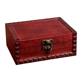 Vintage Style Wooden Box Decorative Jewelry Gift Storage Box with Lock