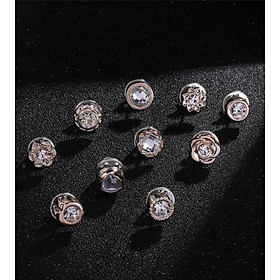 Sét 10 ghim cúc cài áo thời trang nhiều mẫu - GC110 Kim cương MS11