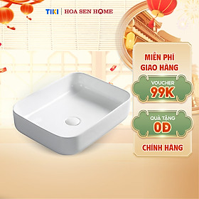 Mua Lavabo đặt bàn TUSLO L005 chất liệu gốm sứ tráng men  lớp phủ Ceramic công nghệ men Nano kháng khuẩn - Hoa Sen Home - Hàng chính hãng