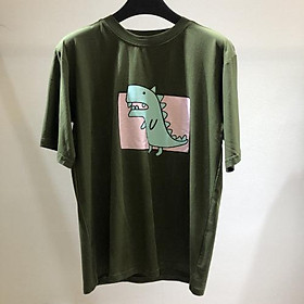 Áo Thun Nữ Cotton Cao Cấp in Khủng Long Xanh Cổ Tròn , Thoáng Mát, Co Giãn Thấm Mồ Hôi APKL16