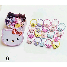 Hộp 40 Dây Thun Cột Tóc Hình Mèo Kitty Cho Bé