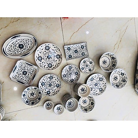 Mua Bộ Bát đĩa 25 món  men rạn giả cổ  họa tiết hoa dây. Gốm sứ Bát Tràng.