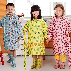 Áo Mưa Bít Vải Dù Hoạt Hình Cho Bé Từ 4-12 Tuổi