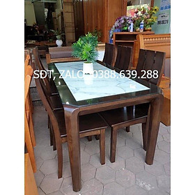 Mua bộ bàn ăn mặt đá 6 ghế