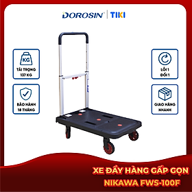 Mua Xe Đẩy Hàng 4 Bánh Sàn Nhựa Không Võng Gấp Gọn Nikawa WFA-150DX Chống Ồn  tải trọng 150kg