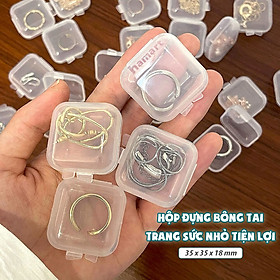 Mua Hộp Nhựa Nhỏ Đựng Bông Tai Dây Chuyền Nhẫn Trong Suốt Đựng Trang Sức Vật Dụng Khuyên Mini