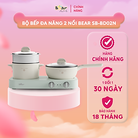 Bộ Bếp Điện Đôi Bear Kèm Nồi Chảo Đa Năng Hấp Luộc Chiên Tiện Lợi Tiết Kiệm Chi Phí Dễ Vệ Sinh SB-BD02N - HÀNG CHÍNH HÃNG