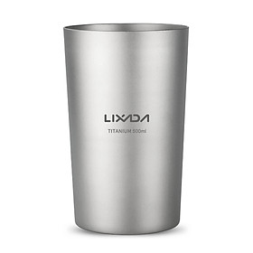 Lixada Double Wall Titanium Beer Cup Water Juice Tea Cup Mug for Home Office Camping Hiking Backpacking