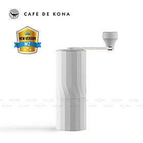 Cối xay tay M2 pro cà phê lưỡi thép CNC thân nhôm khắc vân kim cương CAFE DE KONA