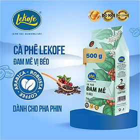 Cà phê rang xay Đam Mê Vị Béo Lekofe 100% Cà phê nguyên chất đắng dịu hương tinh tế túi 500g