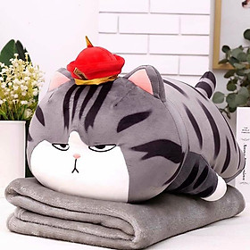 Gấu Bông Mèo Hoàng Thượng Kèm Chăn - Mèo Hoàng Thượng Nằm Kèm Mền