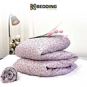Chăn bốn mùa Hàn Quốc K-Bedding by Everon MicroTencel Hồng In Hoa KMTP113 180*200cm