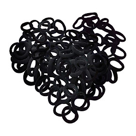 100 Pieces Black Hair Ties Hair Bands Thick Hair Accessories Small No Damage Soft Hair Ropes Stretch for Women Girls Elastic Cloth 0.9 inch