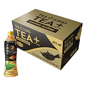 Thùng 24 Chai Olong Không Đường Tea+ (455ml x24 Chai)