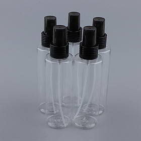 Fine Mist Mini Spray Bottles with Atomizer Pumps- for Essential Oils, Travel, Perfumes, More - Empty Plastic Bottles - Refillable & Reusable - 5 Piece